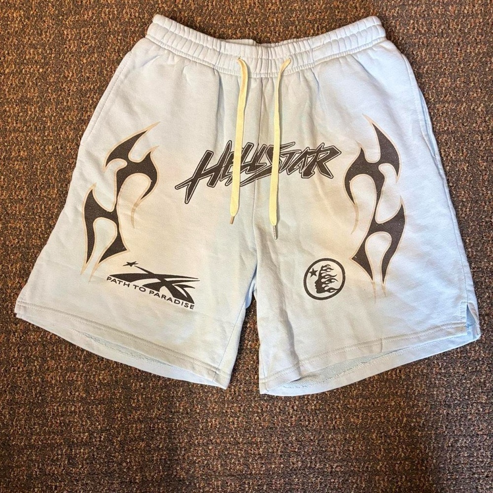 Light Blue Graphic Men's Shorts